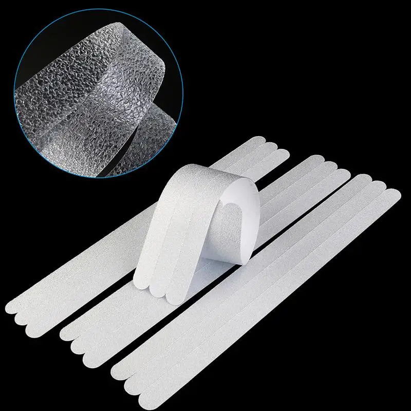 6/12PCS Bathroom Slip Transparent Non-Slip Tape Anti-Slip Strips Shower Stickers Square Round Flower Shaped Antiskid Sticker