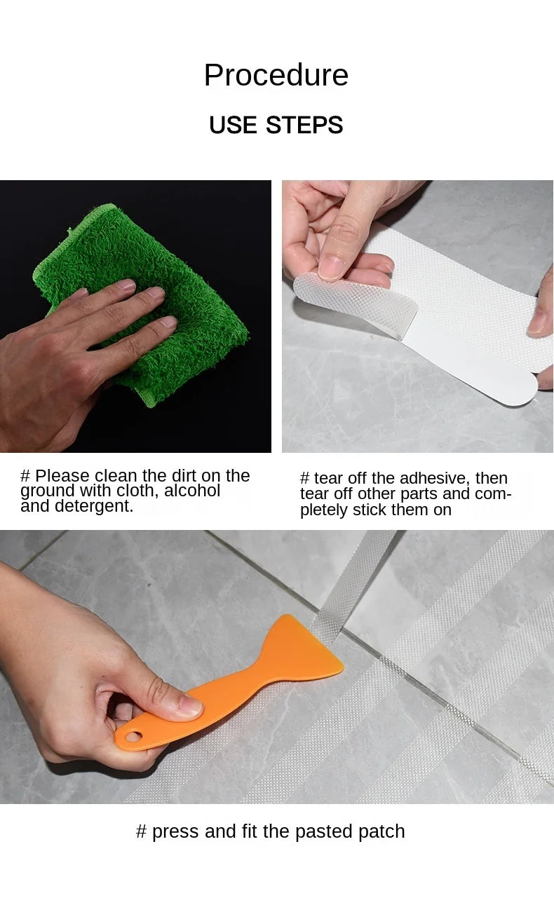 6/12PCS Bathroom Slip Transparent Non-Slip Tape Anti-Slip Strips Shower Stickers Square Round Flower Shaped Antiskid Sticker