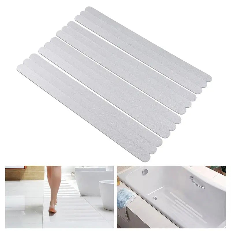 6/12PCS Bathroom Slip Transparent Non-Slip Tape Anti-Slip Strips Shower Stickers Square Round Flower Shaped Antiskid Sticker