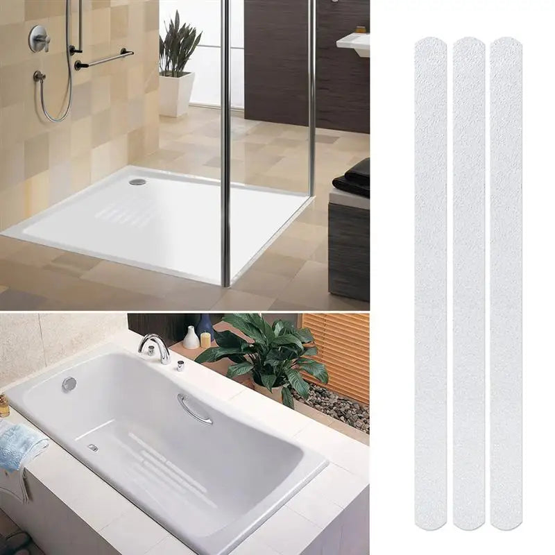 6/12PCS Bathroom Slip Transparent Non-Slip Tape Anti-Slip Strips Shower Stickers Square Round Flower Shaped Antiskid Sticker