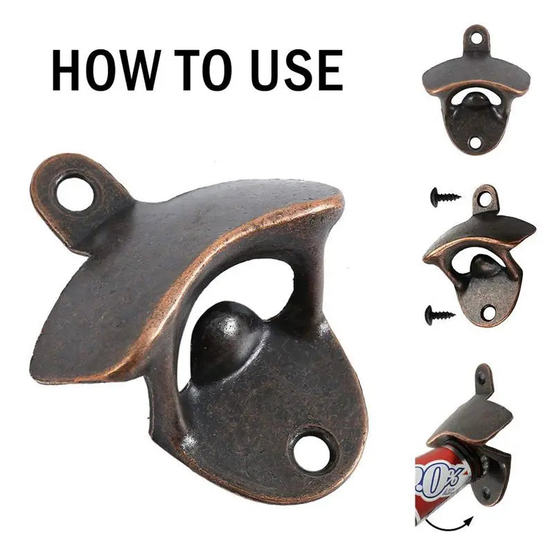 10pcs 5pcs Bottle Opener Wall Mounted Rustic Beer Opener Set Vintage Look with Mounting Screws for Kitchen Cafe Bars