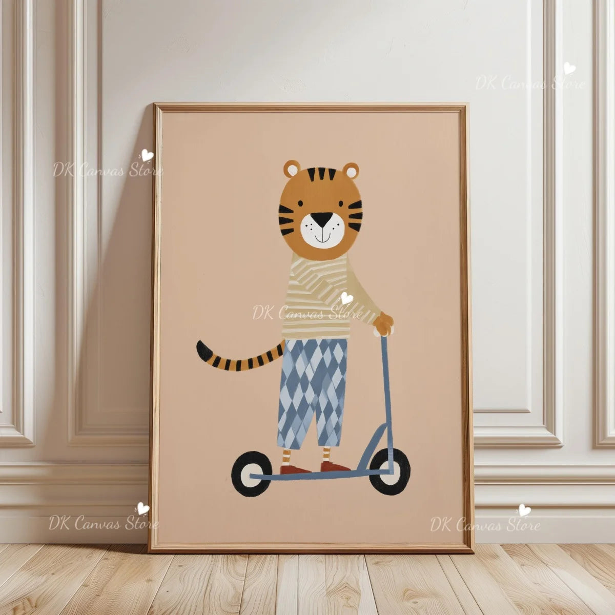 Cute Skateboard Dog Dachshund Canvas Prints Poster Cartoon Funny Animal Art Prints Bedroom Nursery Wall Art Home Decor Poster