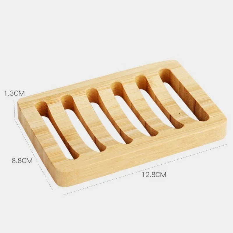1 Pc Bamboo Soap Dish, Wood Bar Soap Holder for Shower, Trays Self Draining, Soap Saver for Shower Bathroom Kitchen