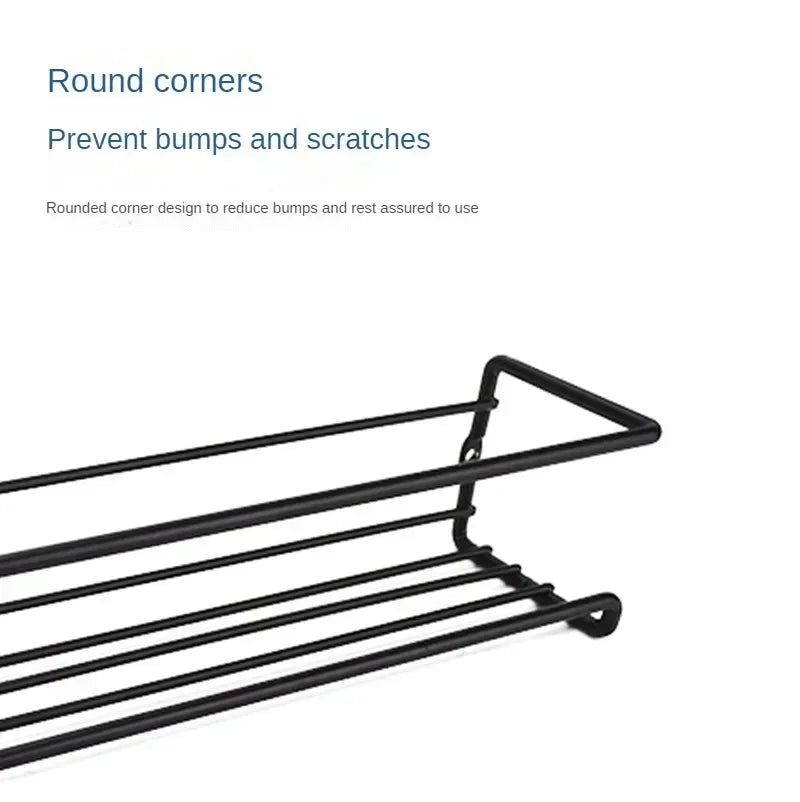 2Pcs Kitchen Organizer Metal Hanging Racks for Home Restaurant Wall-Mounted Seasoning Shelf Spice Storage Rack Shelf Organizer