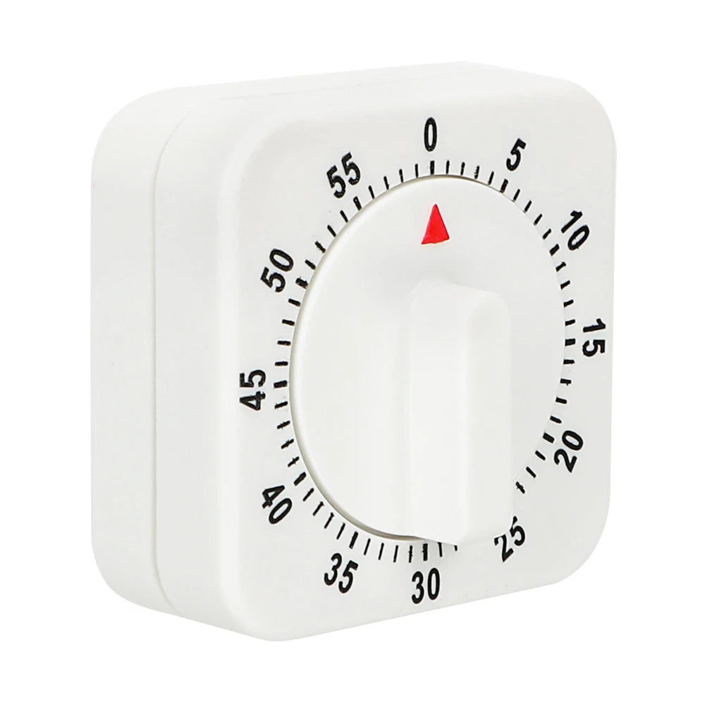 HILIFE Practical 60 Minutes Kitchen Timer Cooking Tools White Square Mechanical Timer Countdown Alarm Reminder