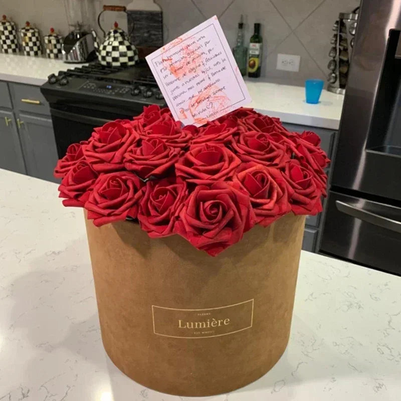 10~100pcs Rose Artificial Flowers Foam Fake Roses Wedding Bouquets Centerpieces Mothers Day Valentines Gifts Party Decoration
