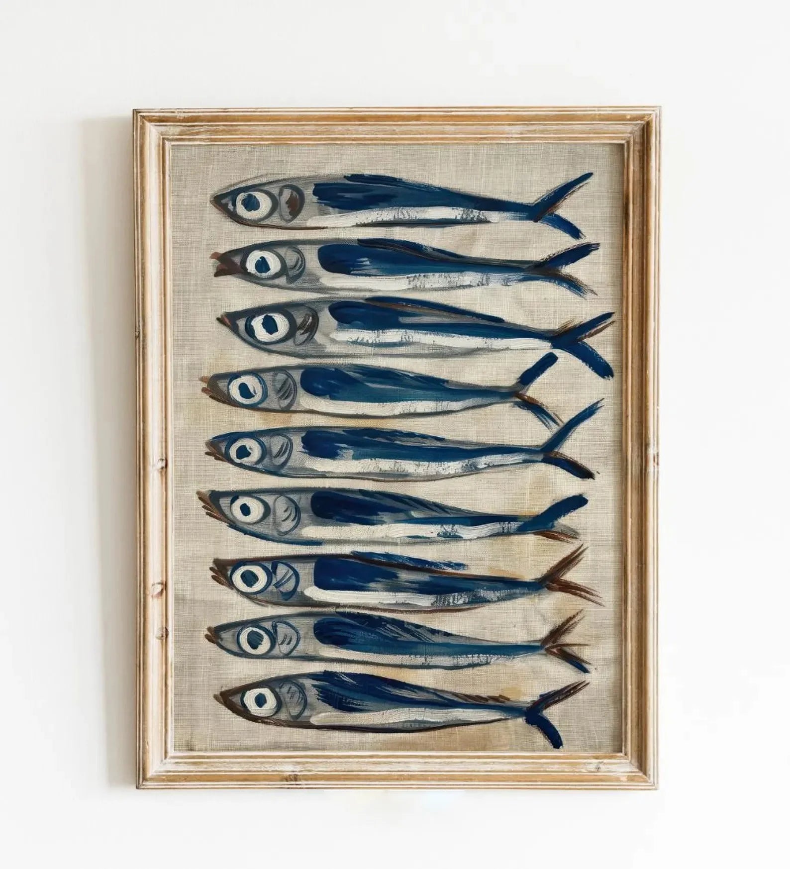 Pink Canned Sardines Canvas Print Sardine Fisherman Aesthetic Wall Art Poster for Modern Living Room Kitchen Home Decor Gifts