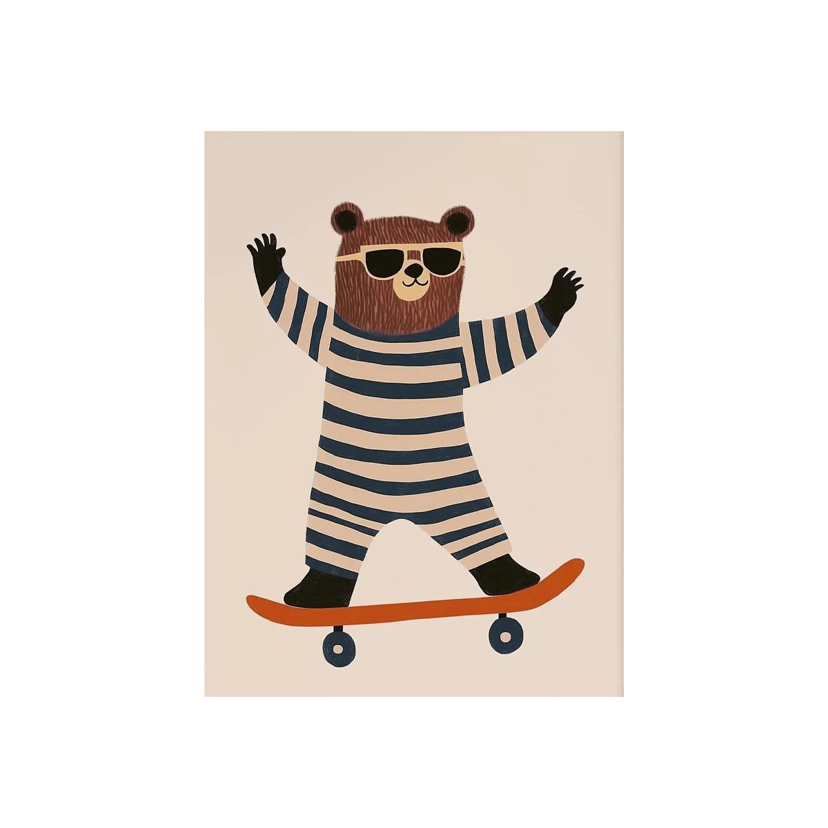 Cute Skateboard Dog Dachshund Canvas Prints Poster Cartoon Funny Animal Art Prints Bedroom Nursery Wall Art Home Decor Poster