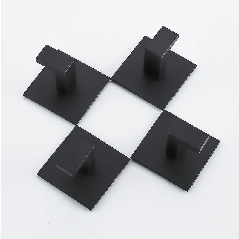 Black Self-Adhesive Wall Hooks For Hanging Keys Clothes Hanger Door Metal Robe Hook Coat Rack Towel Holder Bathroom Accessories