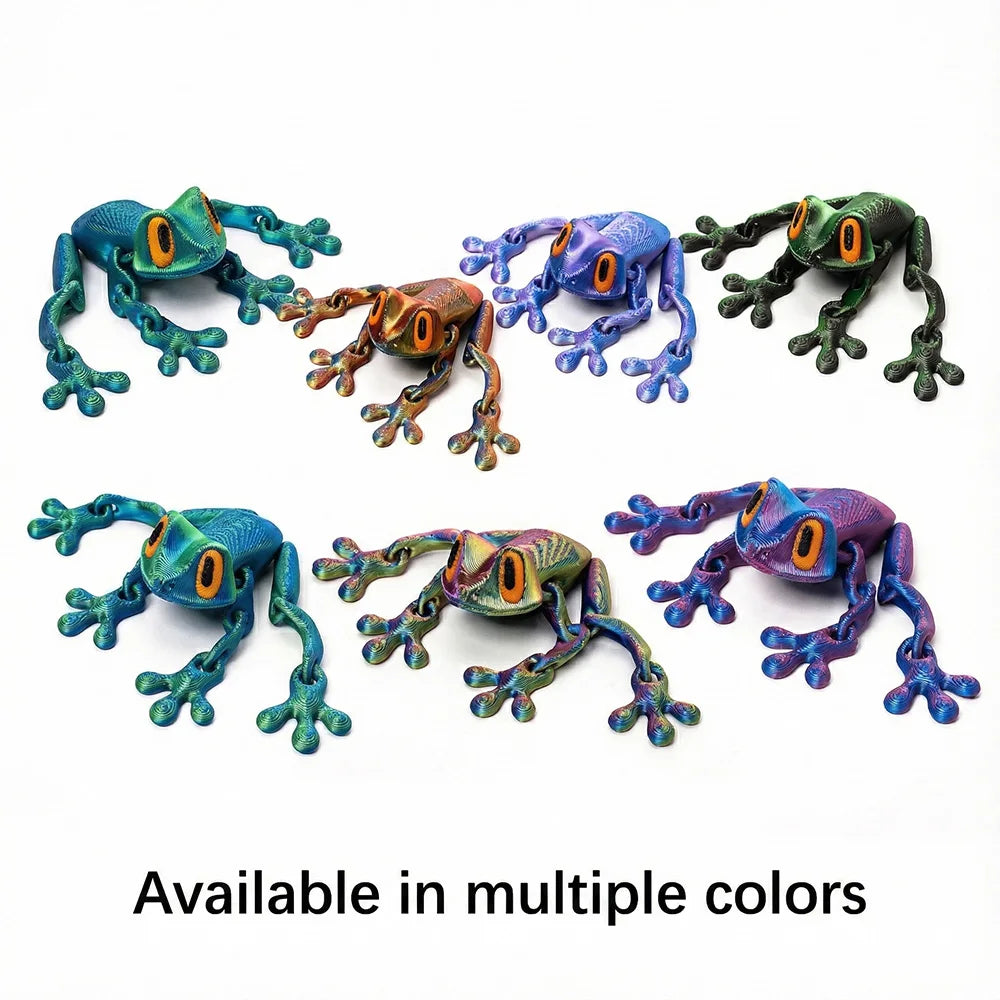 3D Printed Magnetic Articulated Frog Fidget Toy Cute Flexi Animal Model Fridge Magnet Stress Relief Sensory Gift Desktop Decor