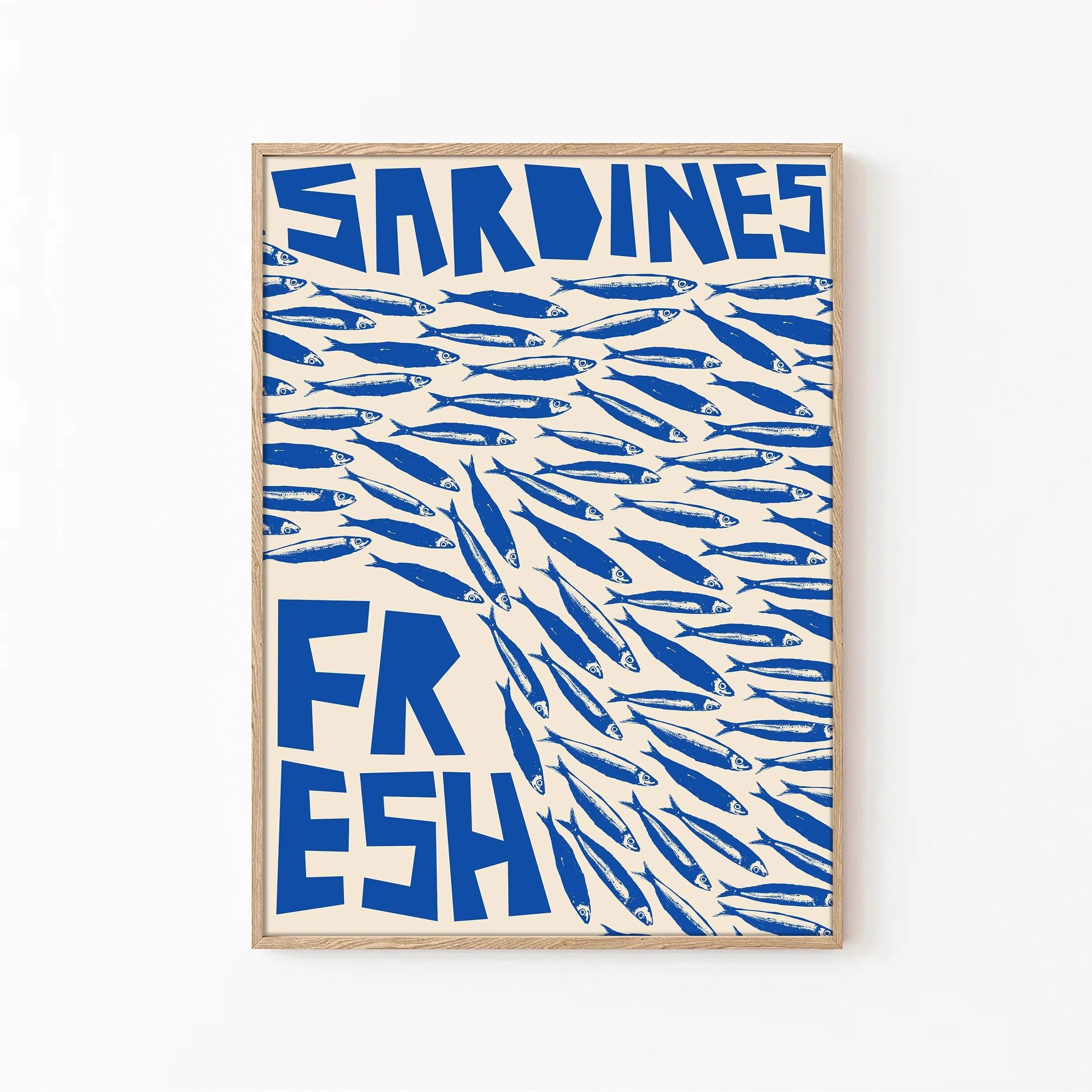 Pink Canned Sardines Canvas Print Sardine Fisherman Aesthetic Wall Art Poster for Modern Living Room Kitchen Home Decor Gifts