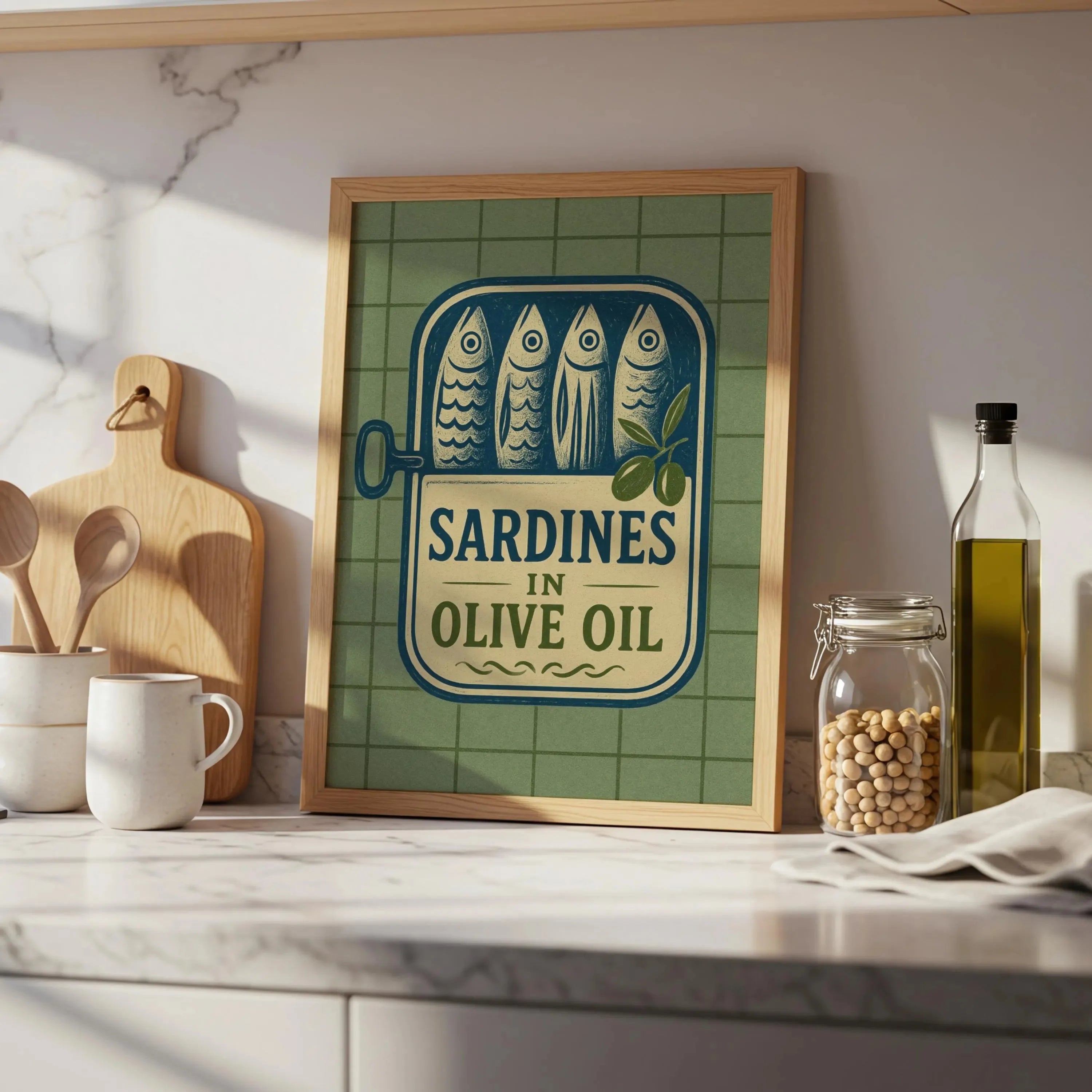 Pink Canned Sardines Canvas Print Sardine Fisherman Aesthetic Wall Art Poster for Modern Living Room Kitchen Home Decor Gifts
