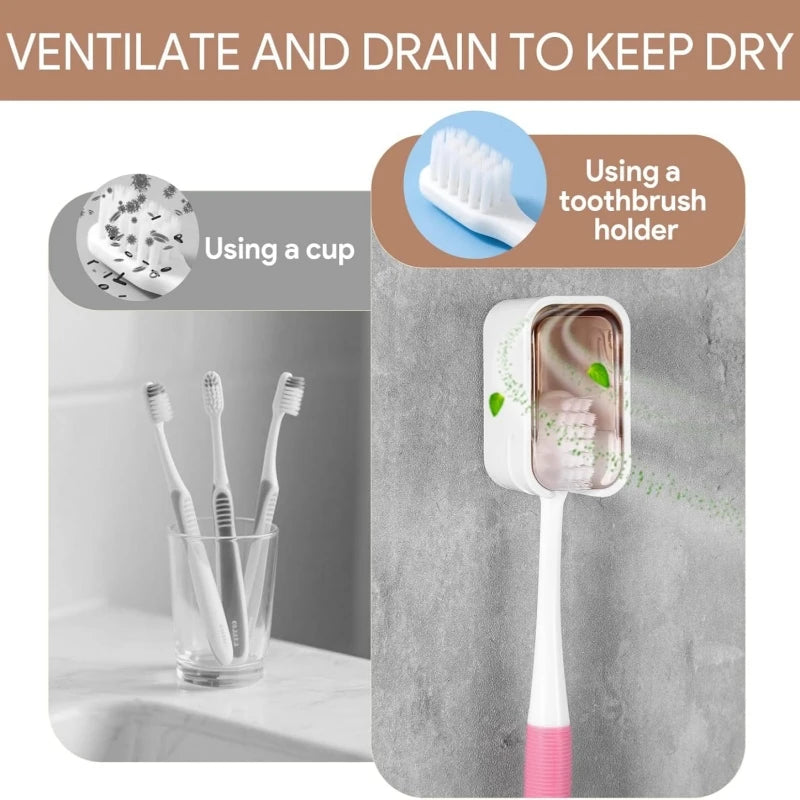 2/3/4PCS Toothbrush Holder Wall-mounted Punch-free Toothbrush Rack Dustproof Bathroom Electric  Toothbrush Organizer
