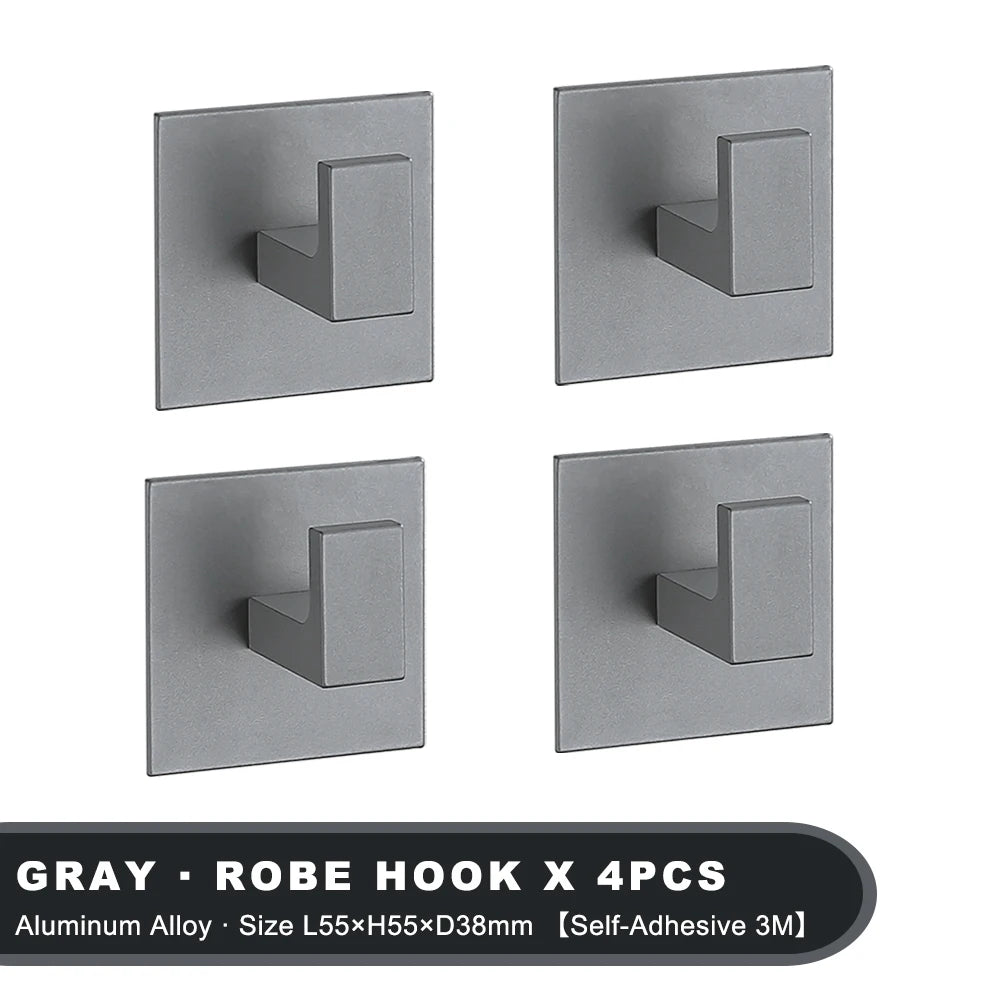 Black Self-Adhesive Wall Hooks For Hanging Keys Clothes Hanger Door Metal Robe Hook Coat Rack Towel Holder Bathroom Accessories