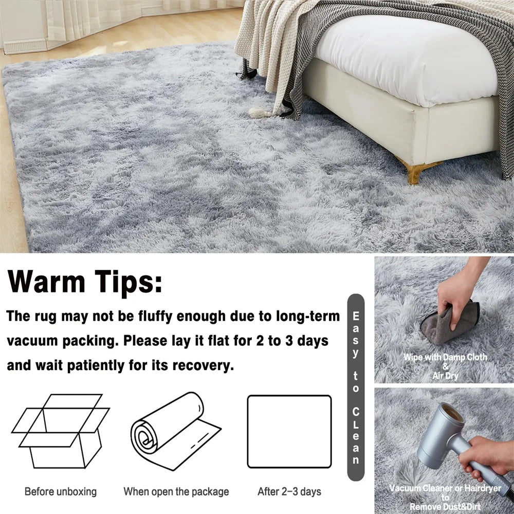 Area Rug for Living Room,Brochao 5ft x 8ft Ultra Shag Area Rug Fluffy Rug Soft Fuzzy Non-Slip Carpet Mat for Home Decor Grey