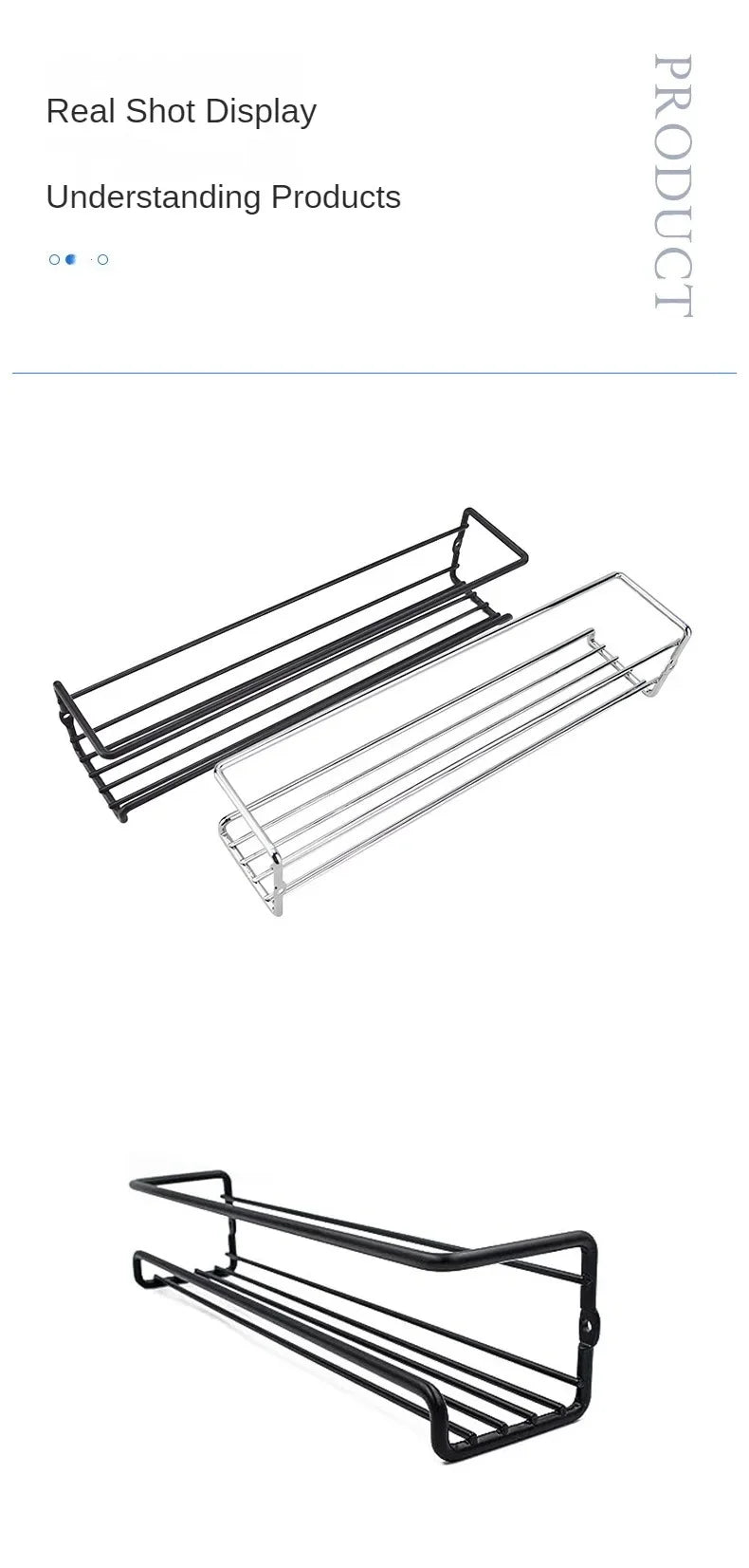 2Pcs Kitchen Organizer Metal Hanging Racks for Home Restaurant Wall-Mounted Seasoning Shelf Spice Storage Rack Shelf Organizer