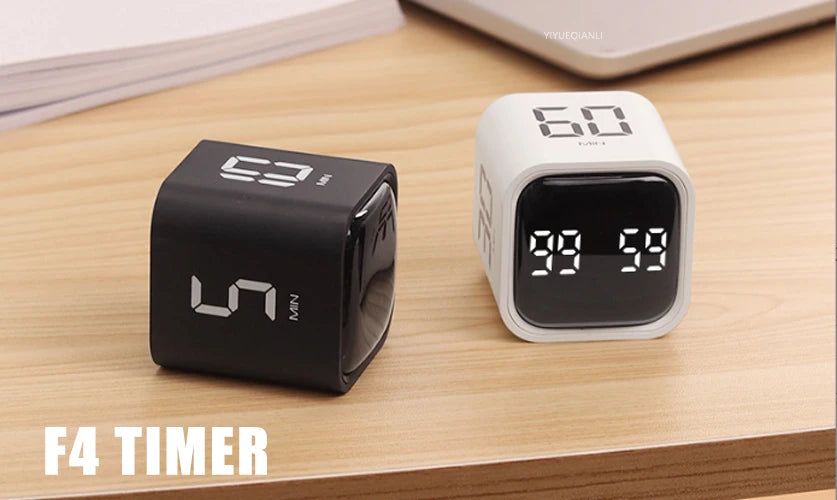 Productivity Cube Timer Gravity Sensor Flipping LED Display 4 Preset Time Dual Modes Countdown Cooking Study Mini Digital Timer