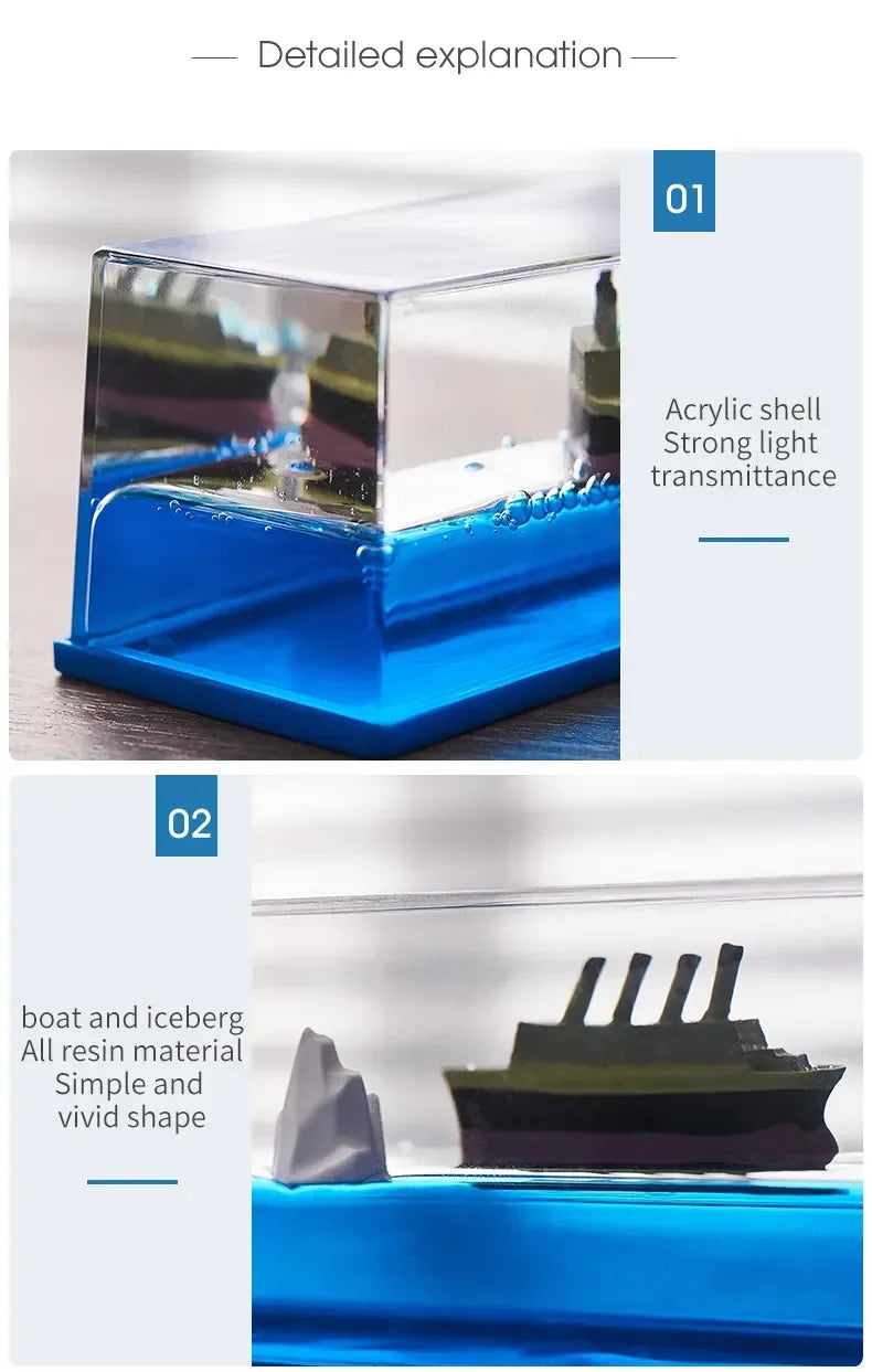 Going Merry Floating Ship Figure Fluid Liquid Thousand Sunny Barcos Decor Floating Boat Drift Barcos Living Room Decoration Gift