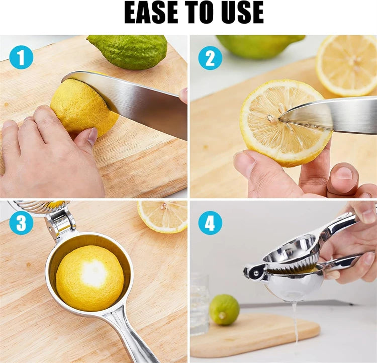 LMETJMA Premium Lemon Squeezer Zinc Alloy Manual Press Juicer Lime Squeezer for Lemon Citrus Orange Fruit JT217