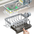 Kitchen Sink Faucet Organizer,3in1 Kitchen Faucet Organization Rack - Dish Sponge Holder, Multi-Function Storage Caddy Rack