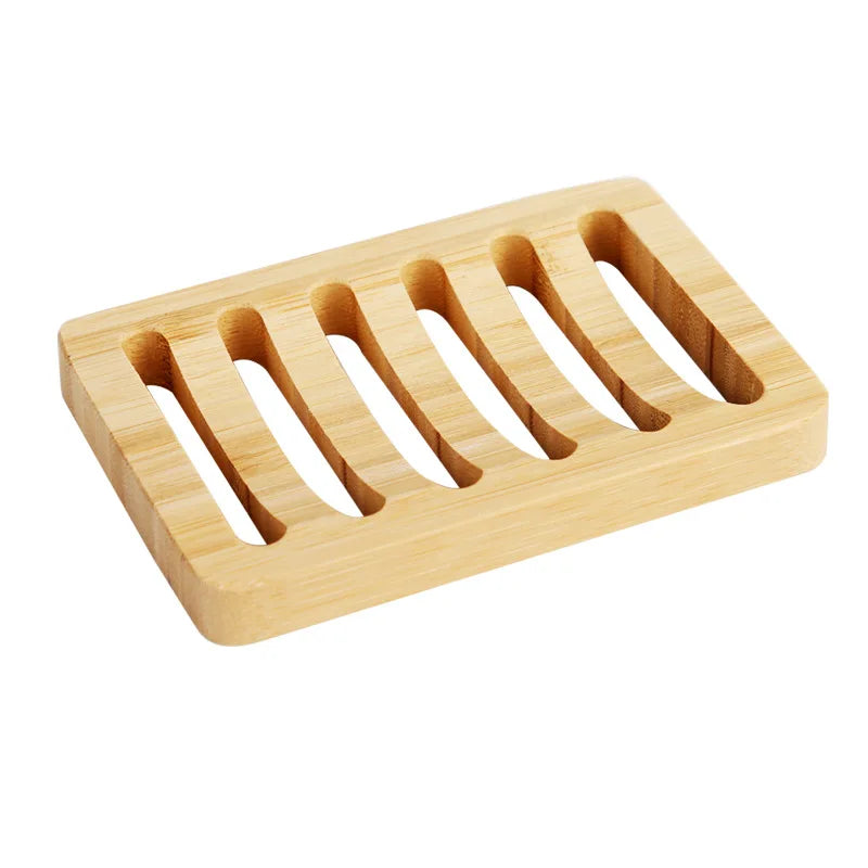 1 Pc Bamboo Soap Dish, Wood Bar Soap Holder for Shower, Trays Self Draining, Soap Saver for Shower Bathroom Kitchen