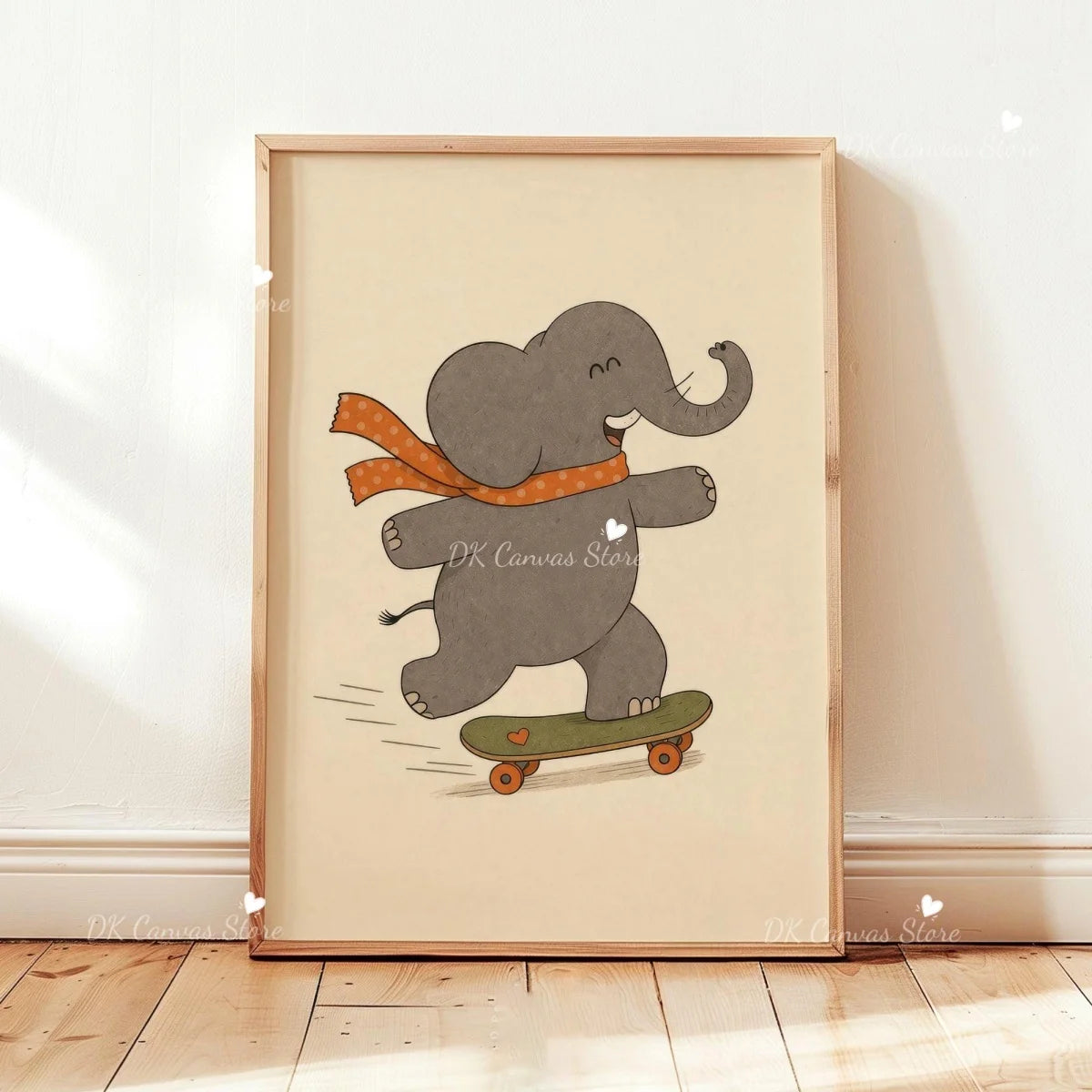 Cute Skateboard Dog Dachshund Canvas Prints Poster Cartoon Funny Animal Art Prints Bedroom Nursery Wall Art Home Decor Poster