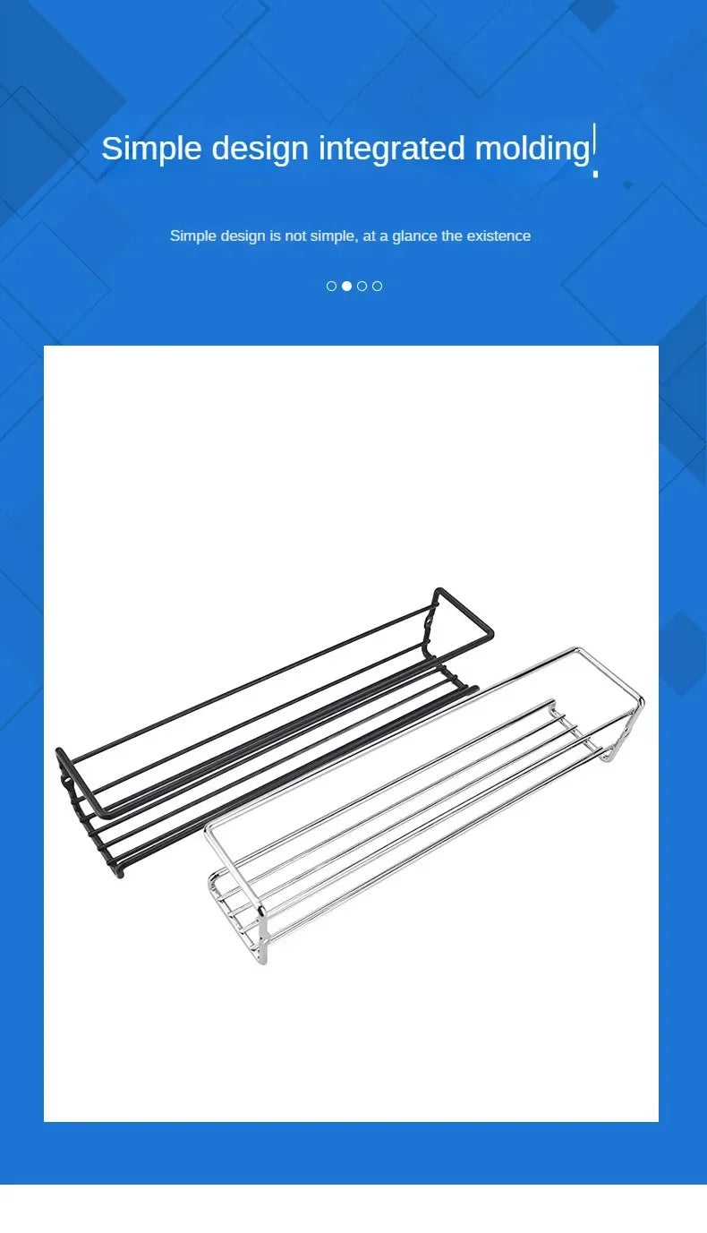 2Pcs Kitchen Organizer Metal Hanging Racks for Home Restaurant Wall-Mounted Seasoning Shelf Spice Storage Rack Shelf Organizer