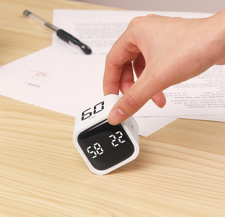 Productivity Cube Timer Gravity Sensor Flipping LED Display 4 Preset Time Dual Modes Countdown Cooking Study Mini Digital Timer