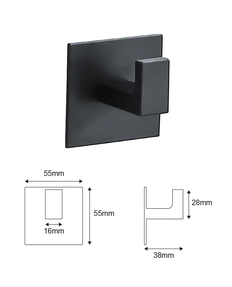 Black Self-Adhesive Wall Hooks For Hanging Keys Clothes Hanger Door Metal Robe Hook Coat Rack Towel Holder Bathroom Accessories
