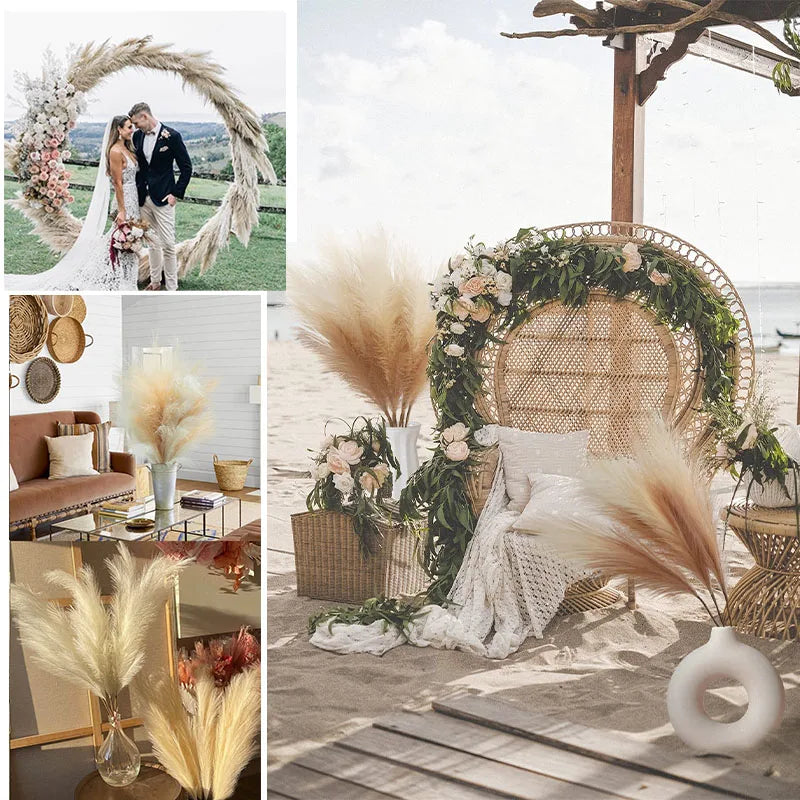 Large Artificial Pampas Grass 97cm Fake Pampas Floral Branches Boho Farmhouse Room Wedding Decor Christmas Halloween Decoration