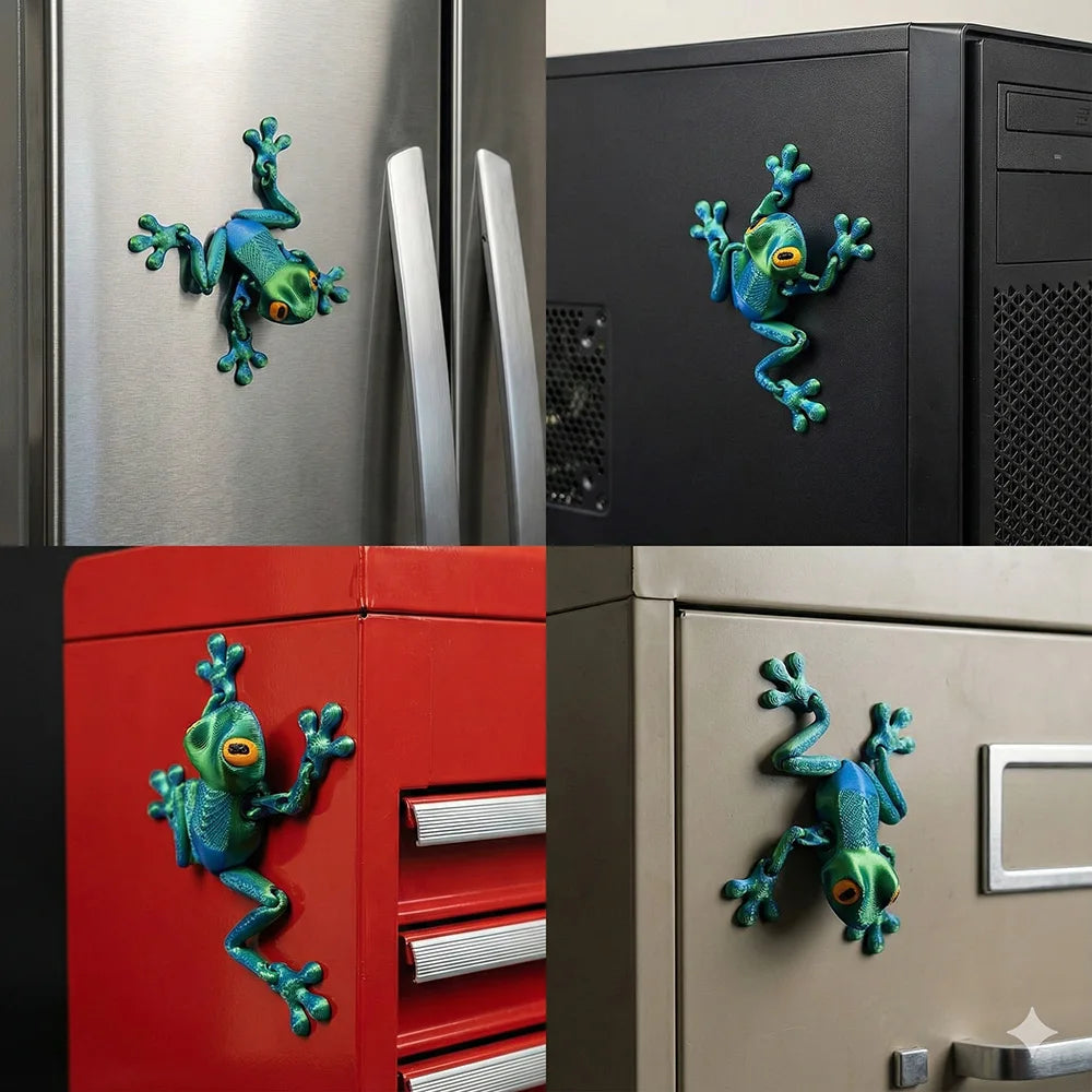 3D Printed Magnetic Articulated Frog Fidget Toy Cute Flexi Animal Model Fridge Magnet Stress Relief Sensory Gift Desktop Decor