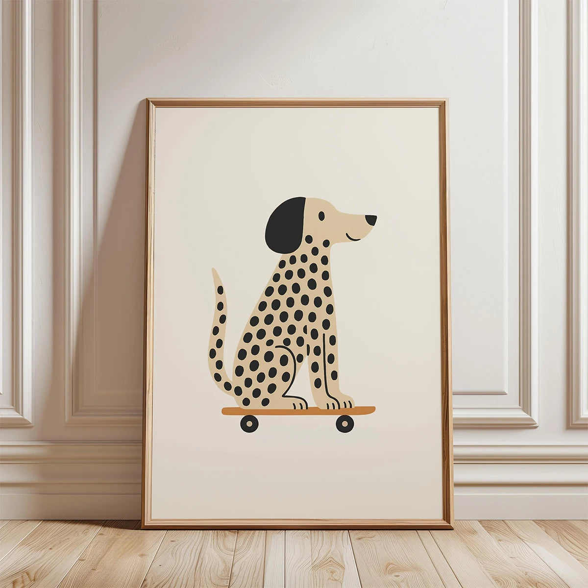 Cute Skateboard Dog Dachshund Canvas Prints Poster Cartoon Funny Animal Art Prints Bedroom Nursery Wall Art Home Decor Poster