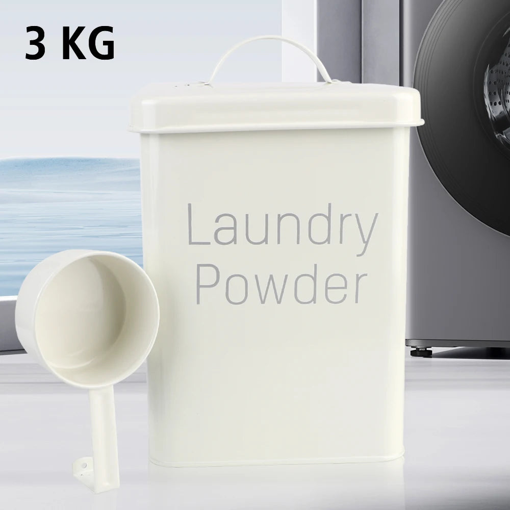 Snack Container Washing Powder Barrel Grain Storage Case 3KG Household Laundry Detergent Storage Box with Measuring Cup