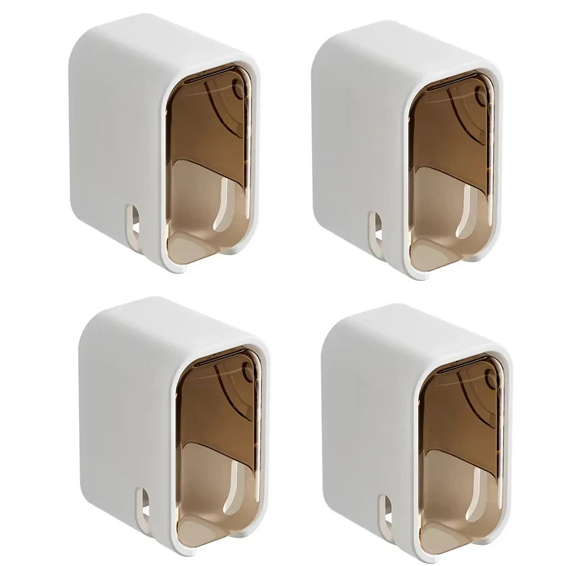 2/3/4PCS Toothbrush Holder Wall-mounted Punch-free Toothbrush Rack Dustproof Bathroom Electric  Toothbrush Organizer