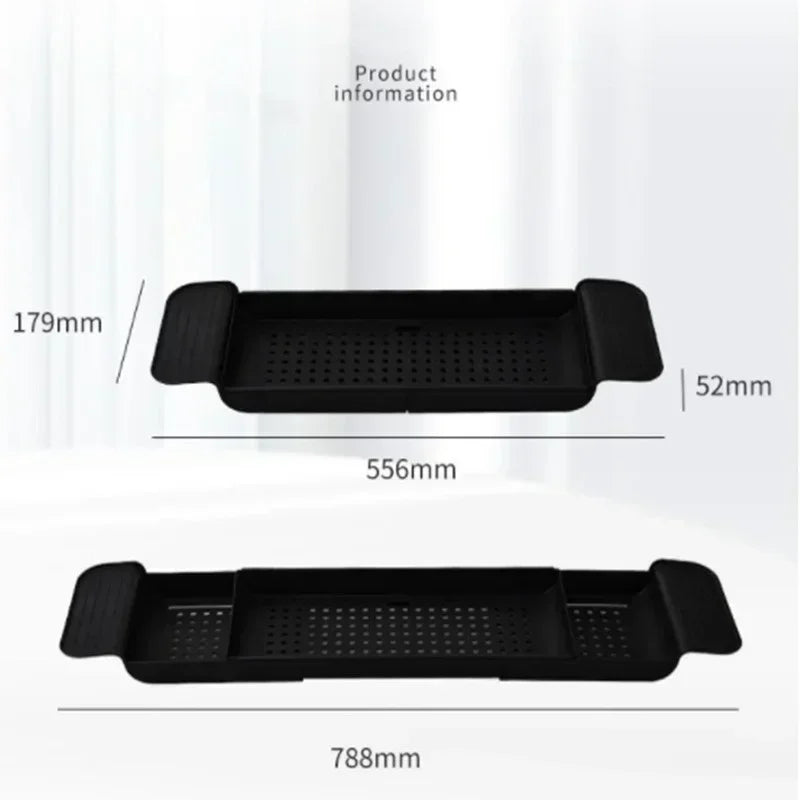 Bathroom Portable Tools Bathtub Shelf Extendable Bathtub Tray Shower Caddy Bamboo Bath Tub Rack Towel Holder Storage Organizer