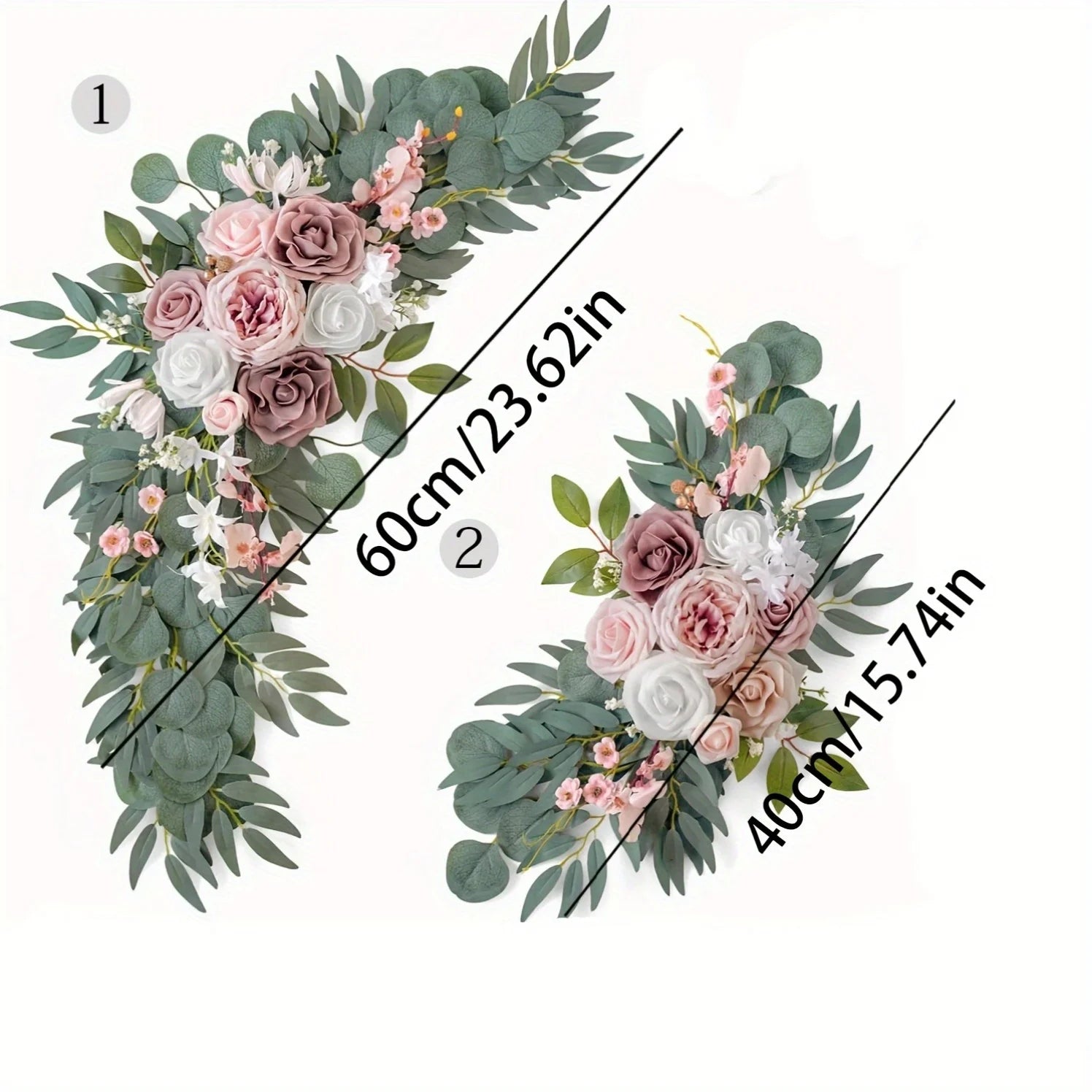 2pcs Wedding Decoration Flowers, Artificial Rose Wreaths,Suitable for Outdoor Decoration,Home Decoration,Wedding Arch Decoration