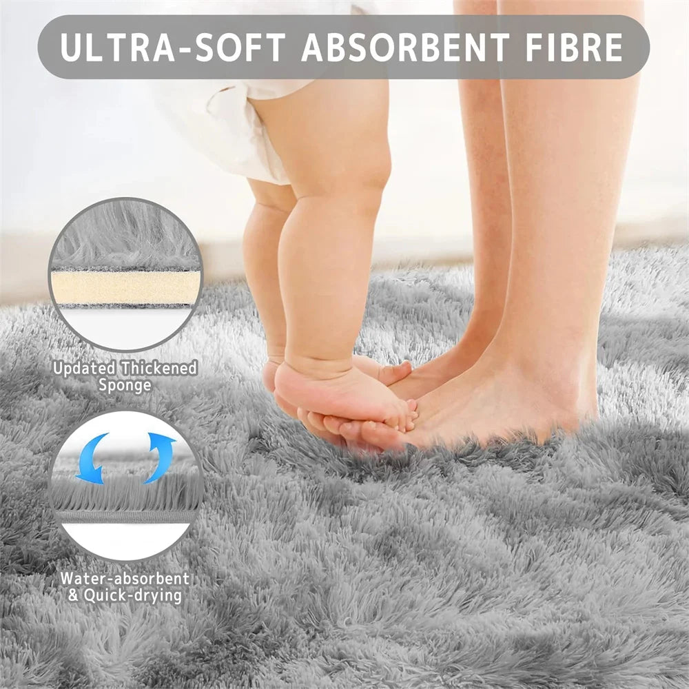 Area Rug for Living Room,Brochao 5ft x 8ft Ultra Shag Area Rug Fluffy Rug Soft Fuzzy Non-Slip Carpet Mat for Home Decor Grey