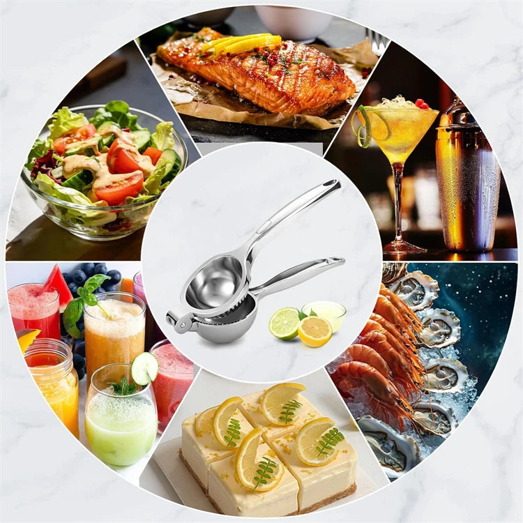 LMETJMA Premium Lemon Squeezer Zinc Alloy Manual Press Juicer Lime Squeezer for Lemon Citrus Orange Fruit JT217