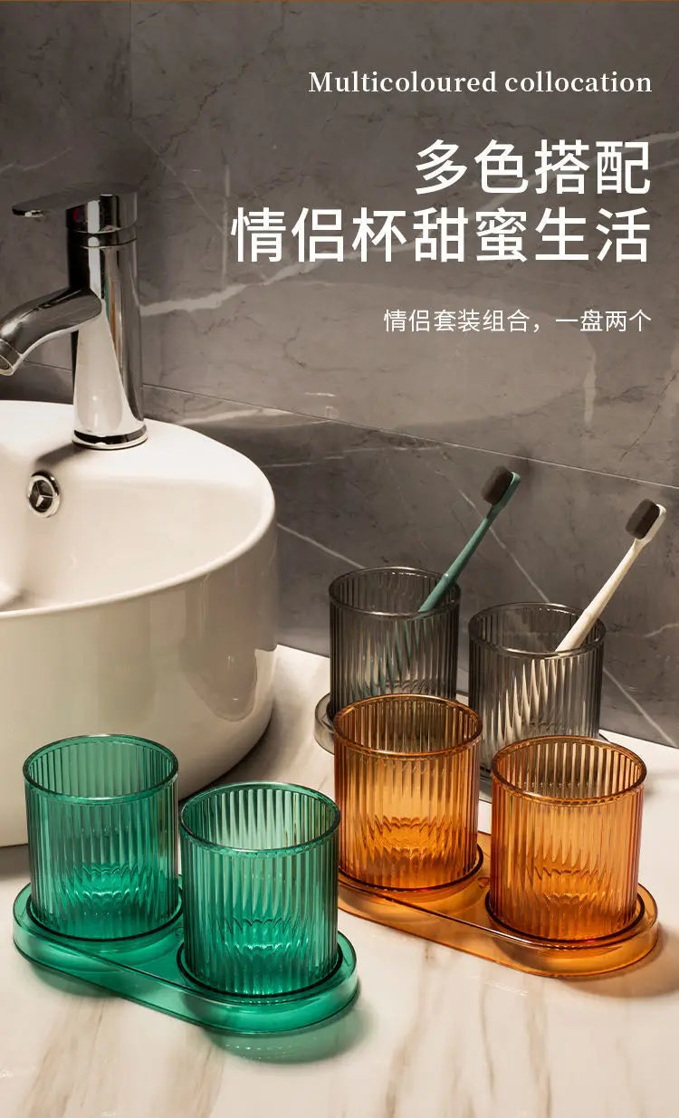 Bathroom Cup Simple Toothbrush Cup Hotel Gargle Cup Home Water Juice Cup Anti-fall Colorful Plastic Cup Bathroom Home Decor Gift