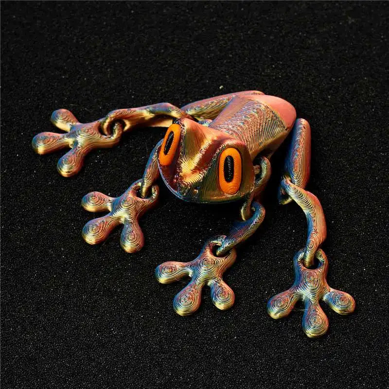 3D Printed Magnetic Articulated Frog Fidget Toy Cute Flexi Animal Model Fridge Magnet Stress Relief Sensory Gift Desktop Decor