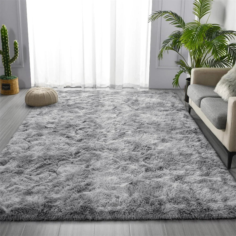 Area Rug for Living Room,Brochao 5ft x 8ft Ultra Shag Area Rug Fluffy Rug Soft Fuzzy Non-Slip Carpet Mat for Home Decor Grey
