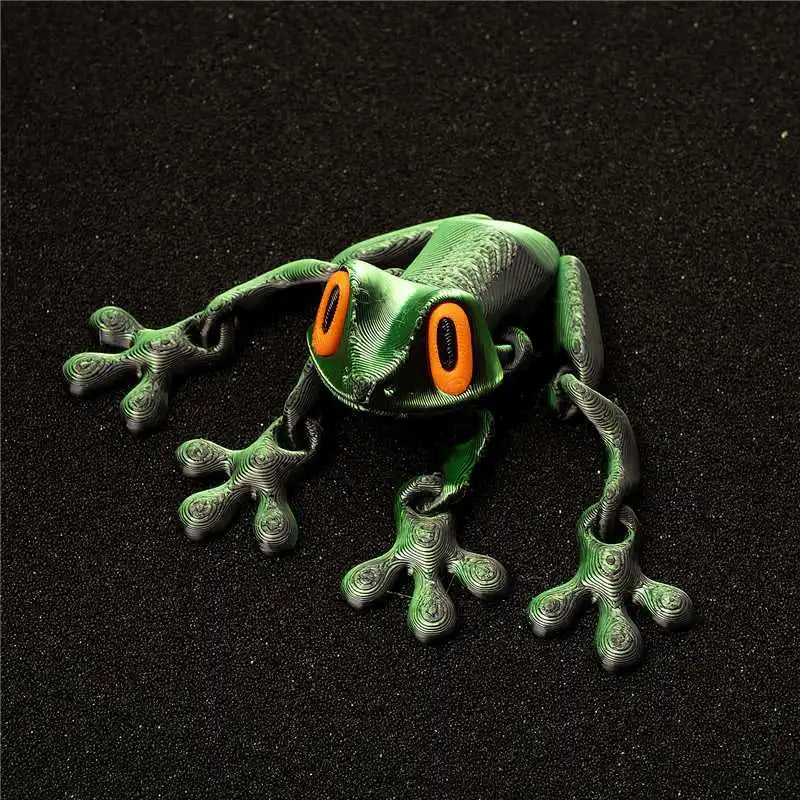 3D Printed Magnetic Articulated Frog Fidget Toy Cute Flexi Animal Model Fridge Magnet Stress Relief Sensory Gift Desktop Decor