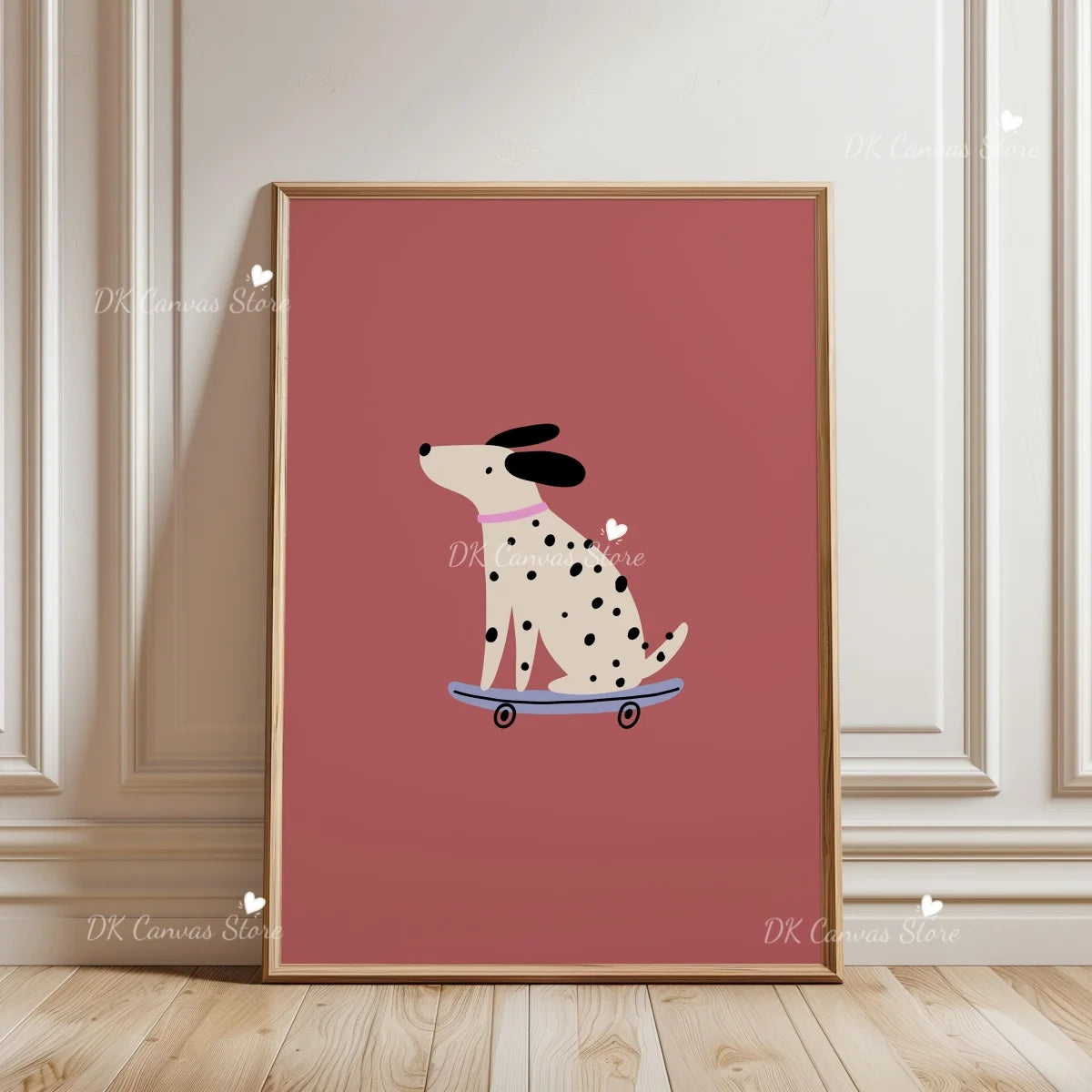 Cute Skateboard Dog Dachshund Canvas Prints Poster Cartoon Funny Animal Art Prints Bedroom Nursery Wall Art Home Decor Poster