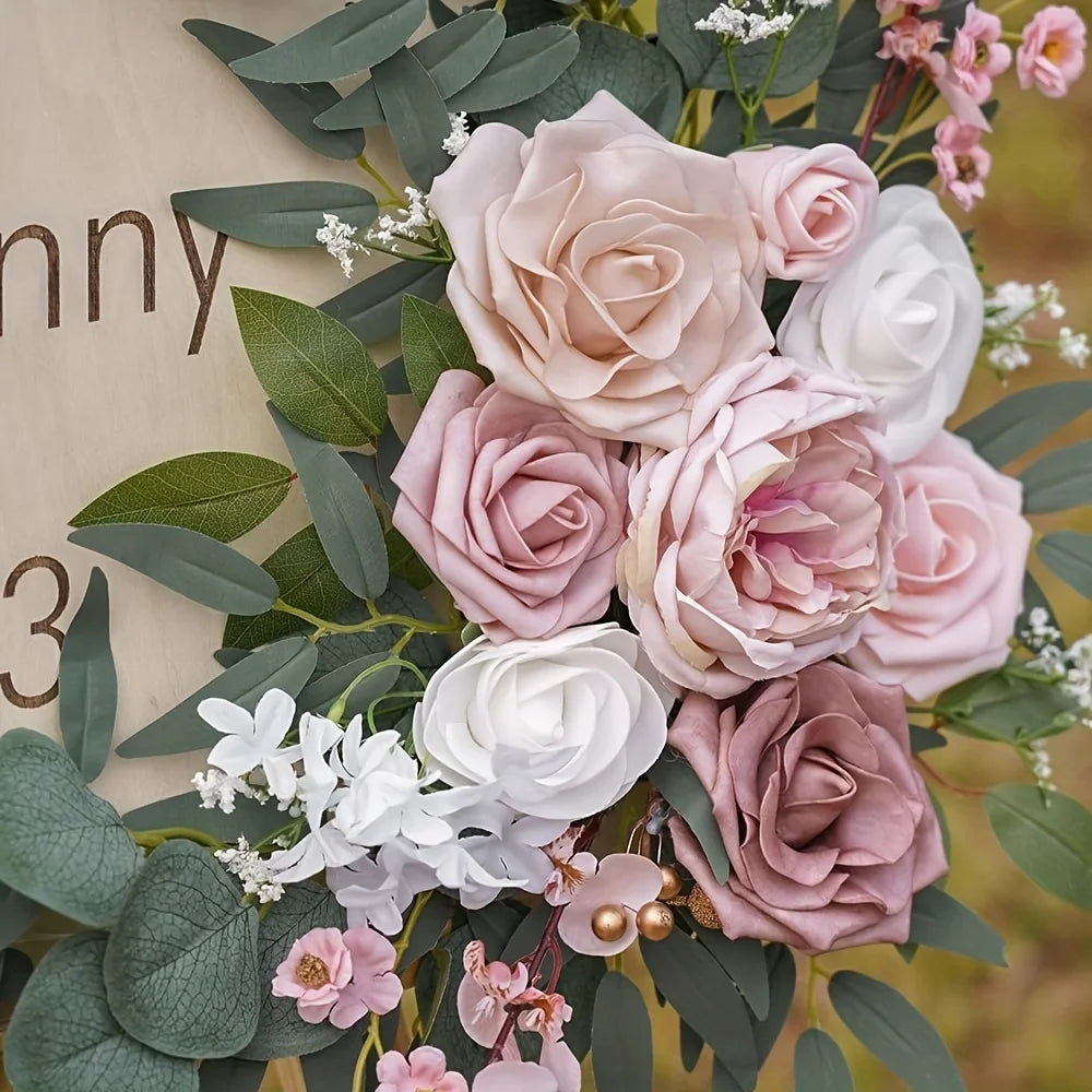 2pcs Wedding Decoration Flowers, Artificial Rose Wreaths,Suitable for Outdoor Decoration,Home Decoration,Wedding Arch Decoration