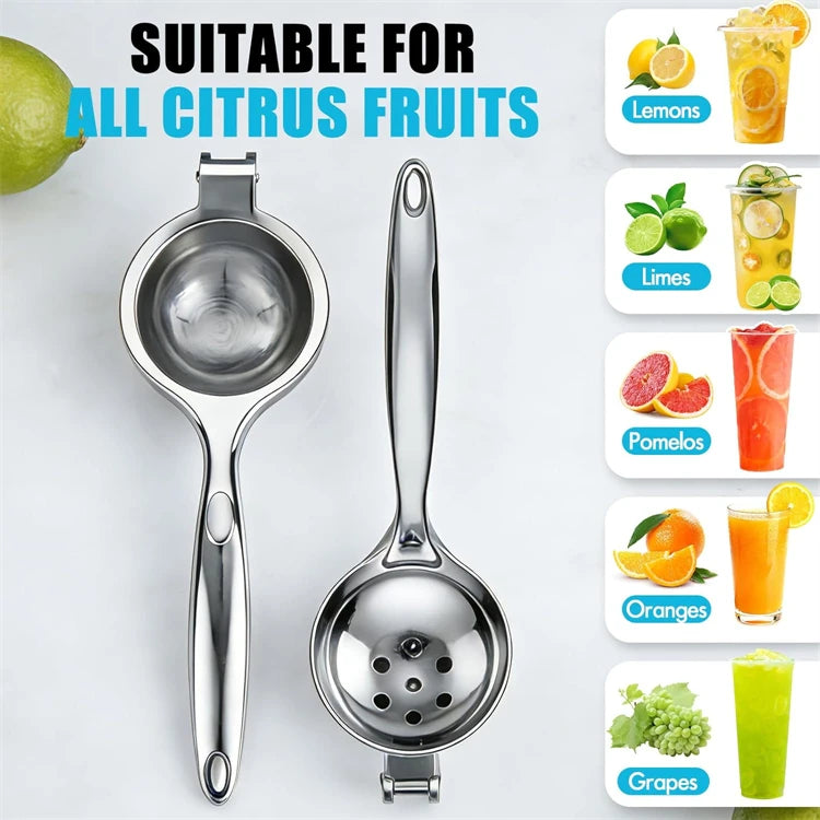 LMETJMA Premium Lemon Squeezer Zinc Alloy Manual Press Juicer Lime Squeezer for Lemon Citrus Orange Fruit JT217