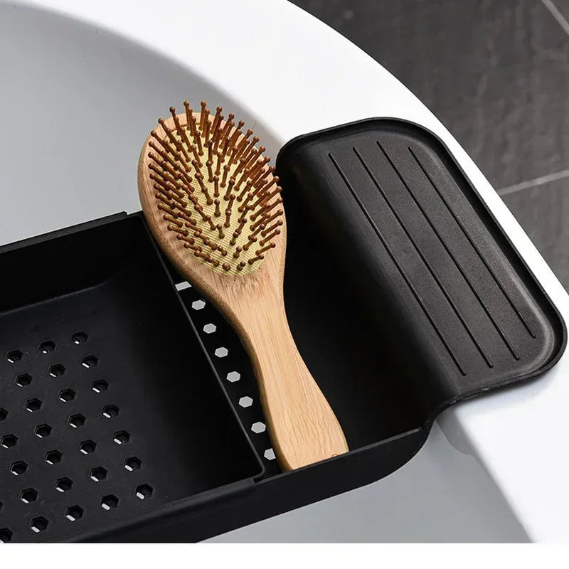Bathroom Portable Tools Bathtub Shelf Extendable Bathtub Tray Shower Caddy Bamboo Bath Tub Rack Towel Holder Storage Organizer