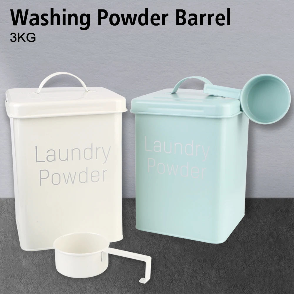 Snack Container Washing Powder Barrel Grain Storage Case 3KG Household Laundry Detergent Storage Box with Measuring Cup