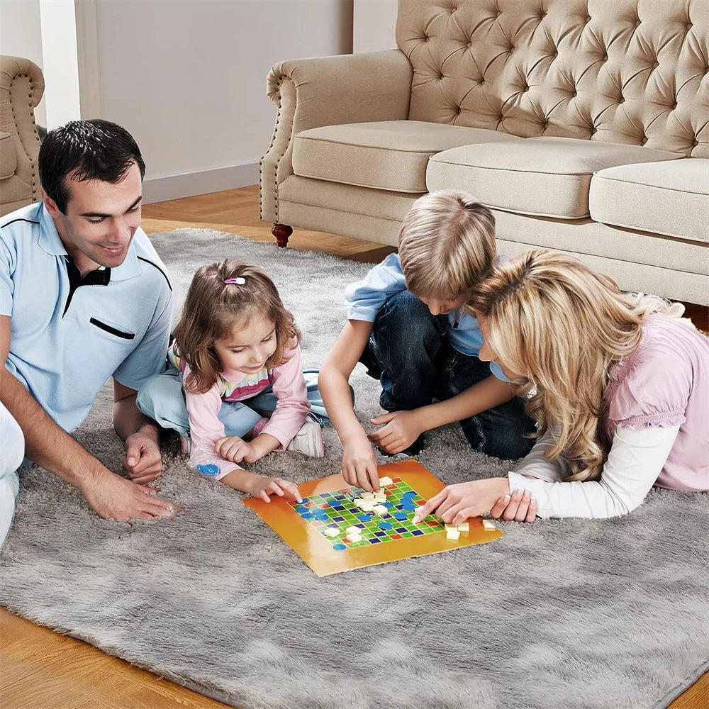 Area Rug for Living Room,Brochao 5ft x 8ft Ultra Shag Area Rug Fluffy Rug Soft Fuzzy Non-Slip Carpet Mat for Home Decor Grey