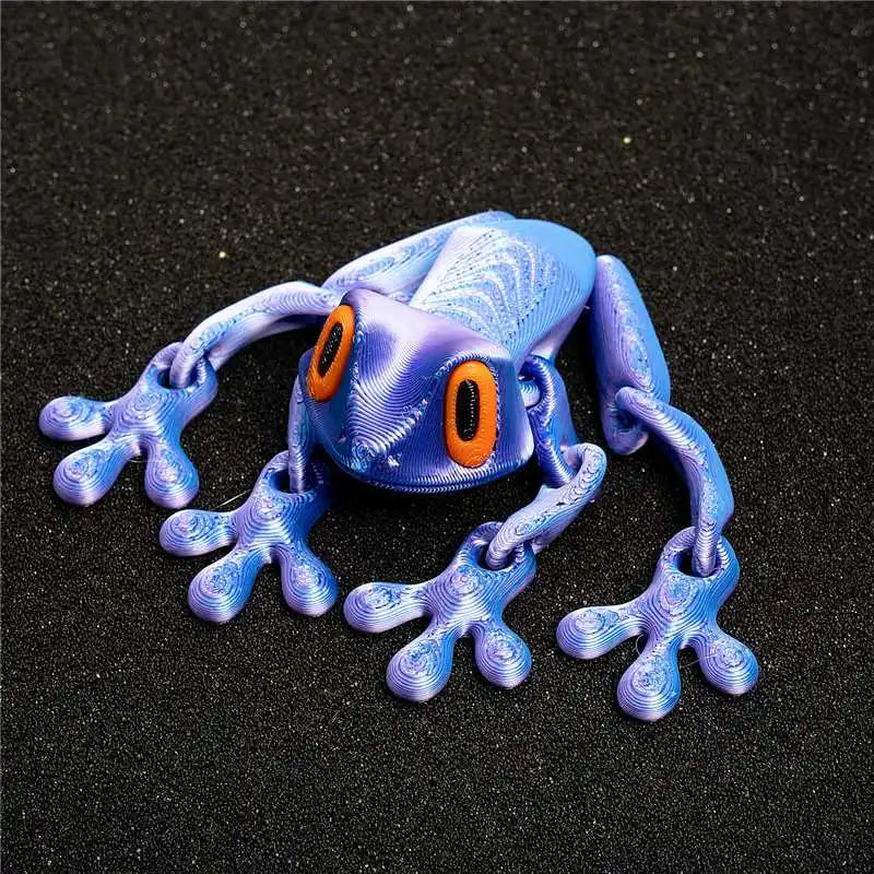 3D Printed Magnetic Articulated Frog Fidget Toy Cute Flexi Animal Model Fridge Magnet Stress Relief Sensory Gift Desktop Decor