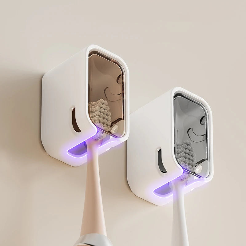 2/3/4PCS Toothbrush Holder Wall-mounted Punch-free Toothbrush Rack Dustproof Bathroom Electric  Toothbrush Organizer